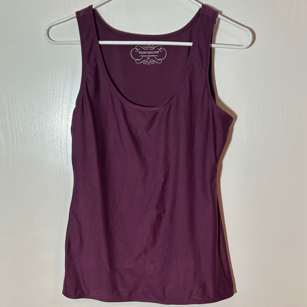 Tapemeasure Womens XL Purple Scoop Neck Sleeveless Stretch Tank Top Plum